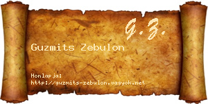 Guzmits Zebulon névjegykártya